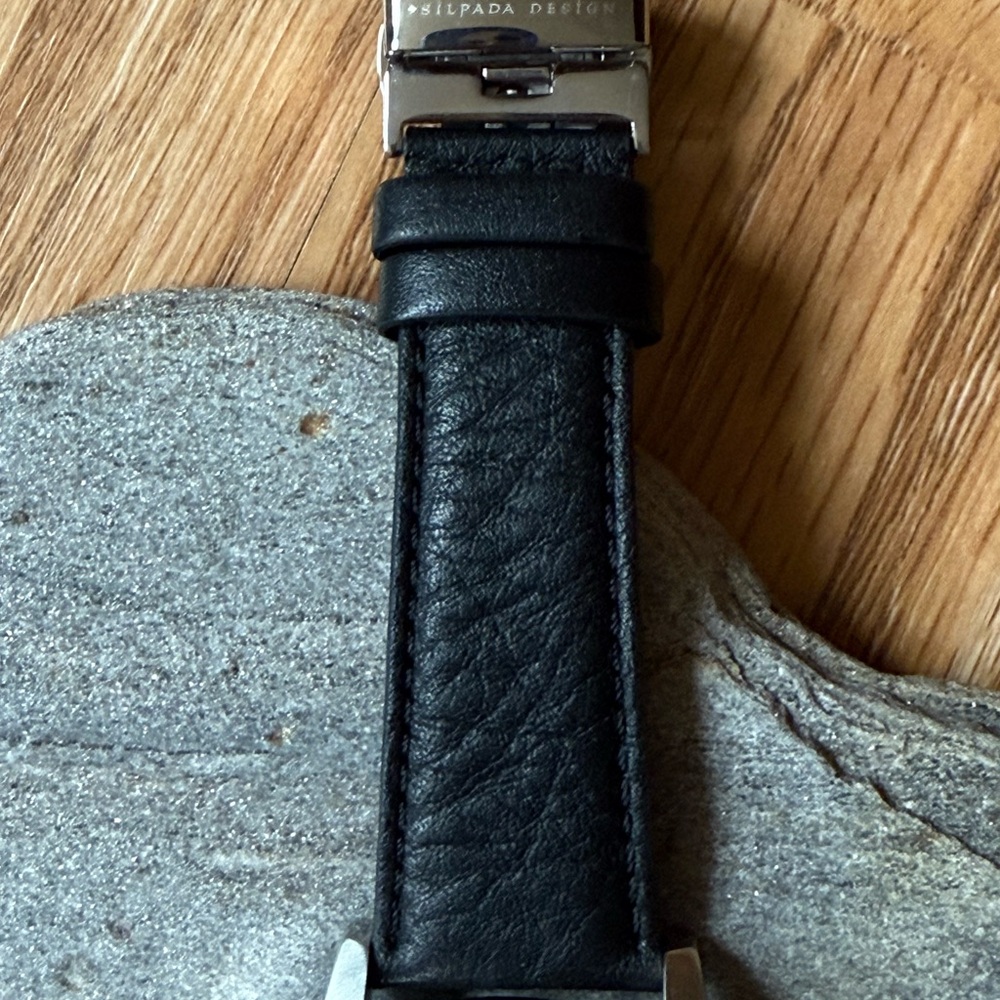 Silpada Chronograph Watch w/ Black Leather - Picture 2 of 7